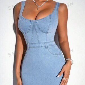 Tank Denim Midi Dress